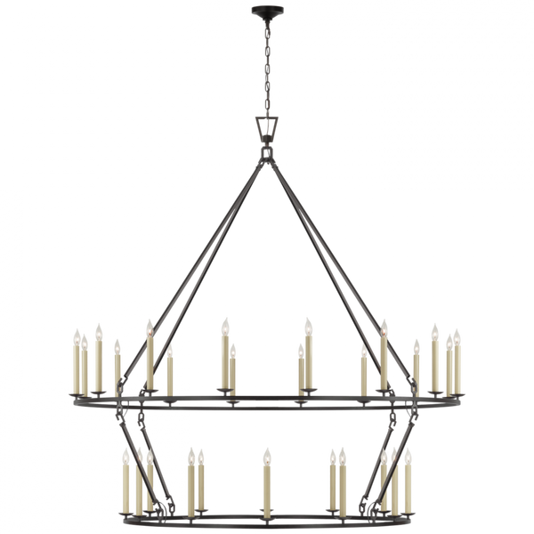 Two Tier Chandelier - Aged Iron