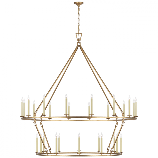 Two Tier Chandelier - Gilded Iron