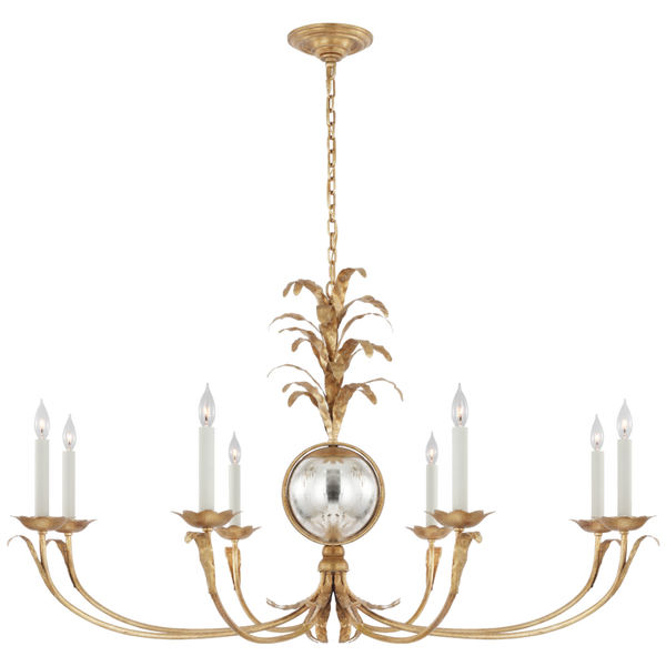 Wide Chandelier - Gilded Iron