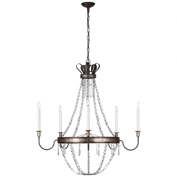 X-Large Chandelier, 5-Light, Chelsea Silver, 38.25"W (CHC 5446CSV CX22L)