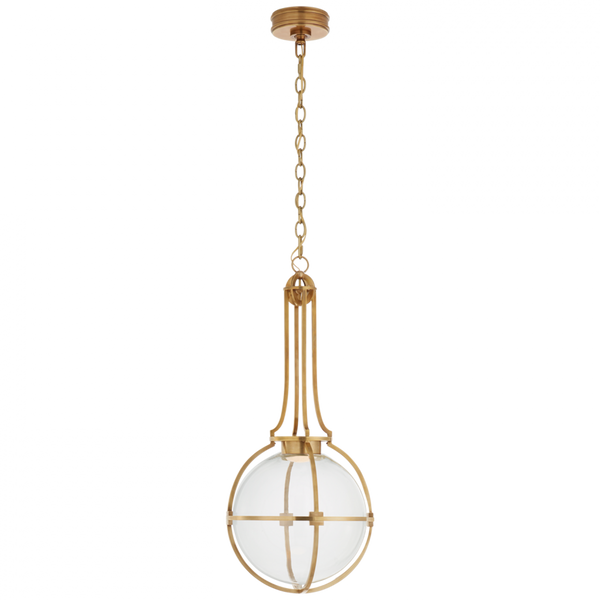 Medium Captured Globe Pendant, 1-Light, LED, Antique-Burnished Brass, 29.5"H (CHC 5478AB-CG CQ0R0)