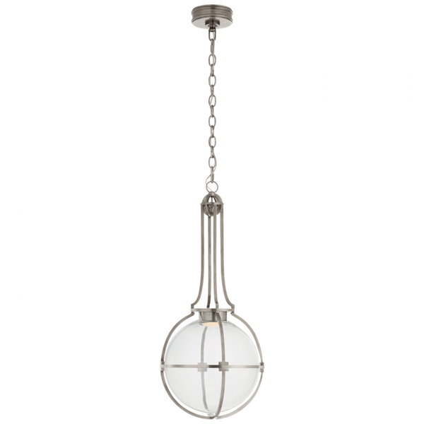 Pendant, Globe, LED, Antique Nickel, Clear Glass, 13"W (CHC 5478AN-CG CQ0R1)