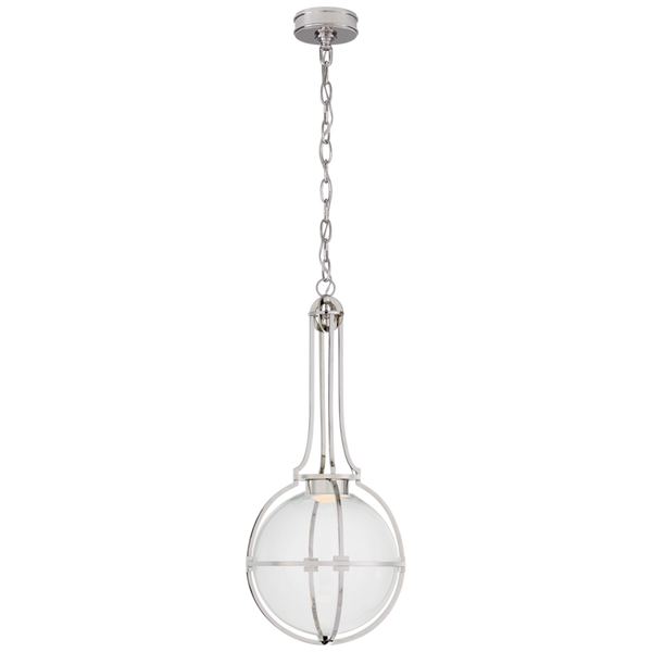 Pendant, Globe, LED, Polished Nickel, Clear Glass, 13"W (CHC 5478PN-CG CQ0R3)