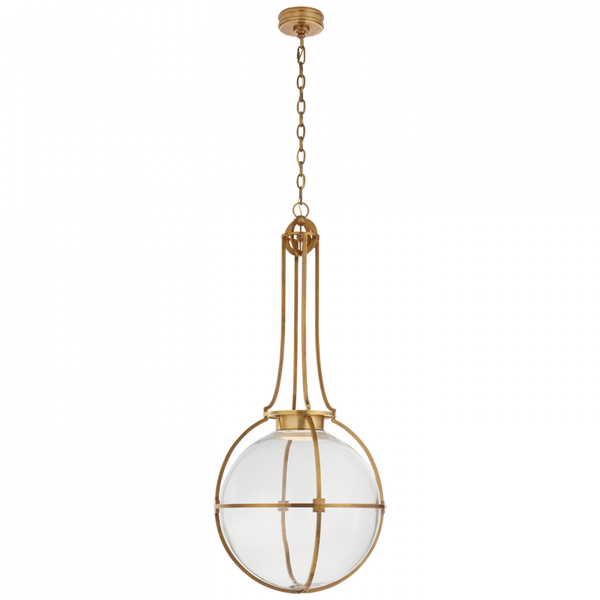 Pendant, Globe, LED, Antique Burnished Brass, 19.25"W (CHC 5479AB-CG CQ0R4)