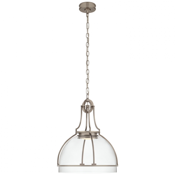 Pendant, Dome, LED, Antique Nickel, Clear Glass, 19"W (CHC 5482AN-CG CTXGY)