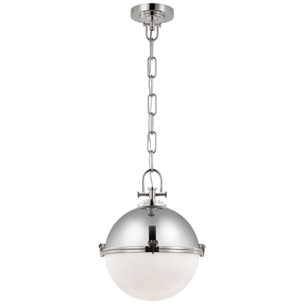 Large Globe Pendant, 1-Light, Polished Nickel, 17.5"H (CHC 5490PN-WG CX343)