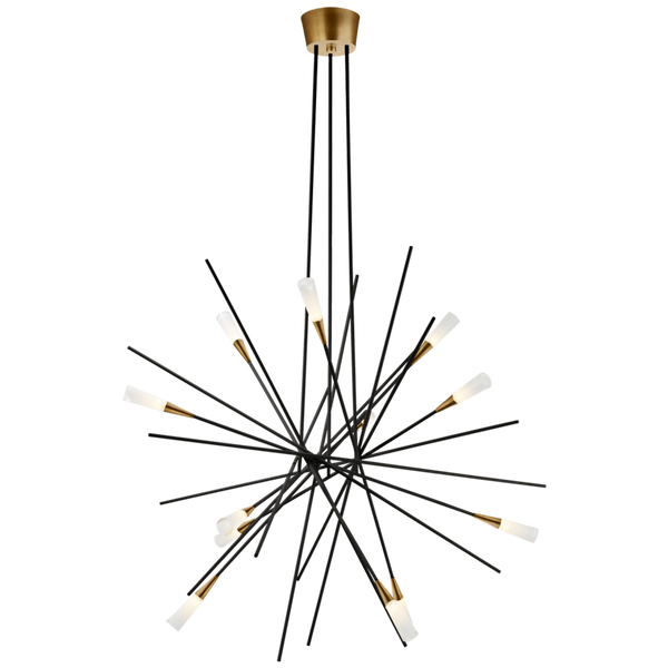 Large Chandelier, 1-Light, LED, Brass, 38.25"W (CHC 5600BLK CPZTZ)