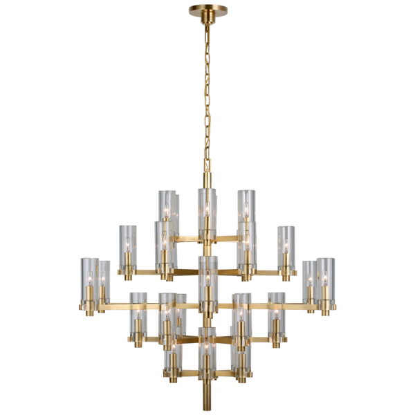 Large Chandelier, 30-Light, Antique-Burnished Brass, 42"W (CHC 5632AB-CG CU2FD)