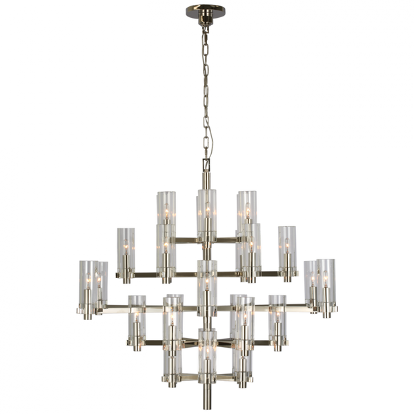 Large Chandelier, 30-Light, Polished Nickel, 42"W (CHC 5632PN-CG CU2FF)