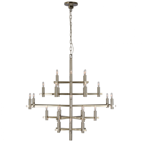 Large Chandelier, 30-Light, Polished Nickel, 42"W (CHC 5632PN CU2FE)