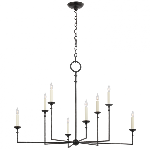 Chandelier, 8-Light, Aged Iron, 52"W (CHC 5703AI CX32K)