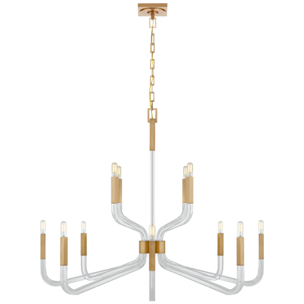 Two Tier Chandelier, 12-Light, Antique-Burnished Brass, 44.75"W (CHC 5904AB/CG CTXH4)