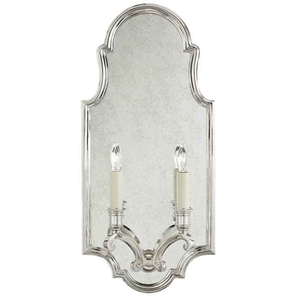 Medium Framed Double Wall Sconce, 2-Light, Polished Nickel, 20.5"H (CHD 1184PN 25U58)