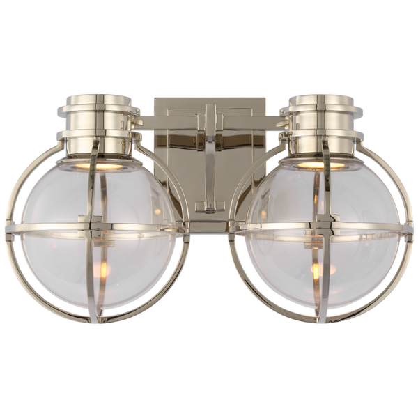 Double Wall Sconce, 1-Light, LED, Polished Nickel, 8.75"H (CHD 2482PN-CG CU4D0)