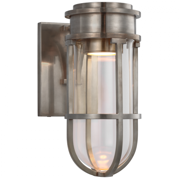 Wall Sconce, Bracketed, LED, Antique Nickel, Clear Glass, 10.5"H (CHD 2485AN-CG CU0G7)