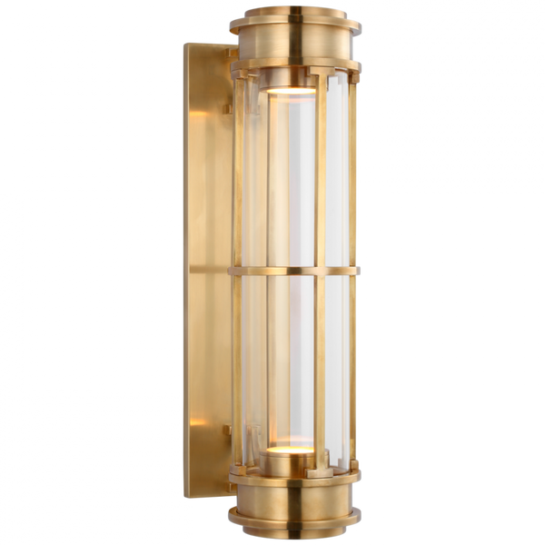 Wall Sconce, LED, Antique Burnished Brass, Clear Glass, 18.75"H (CHD 2486AB-CG CU4D3)