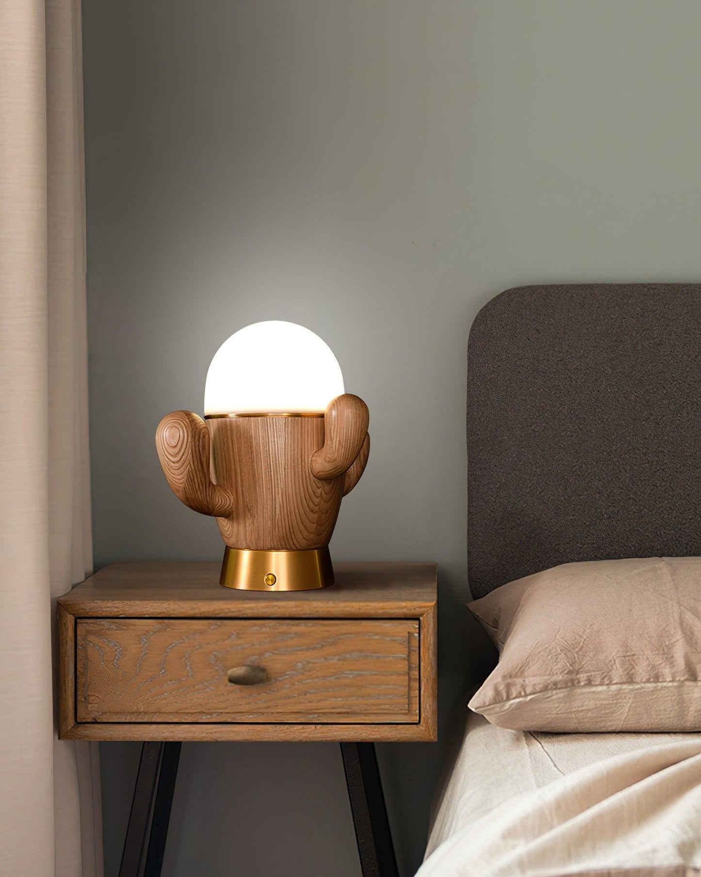 Wooden Cactus Accent lamp Table Lamp