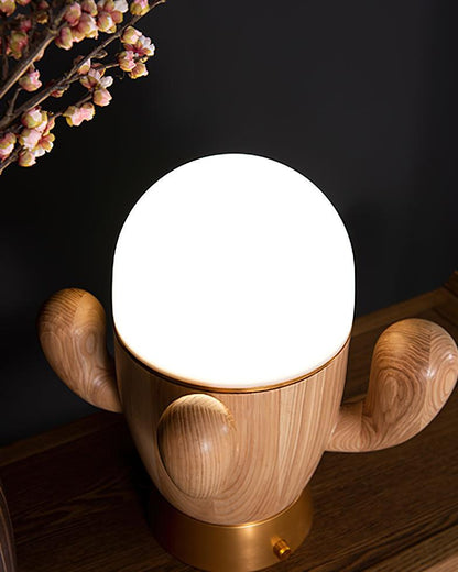 Wooden Cactus Accent lamp Table Lamp