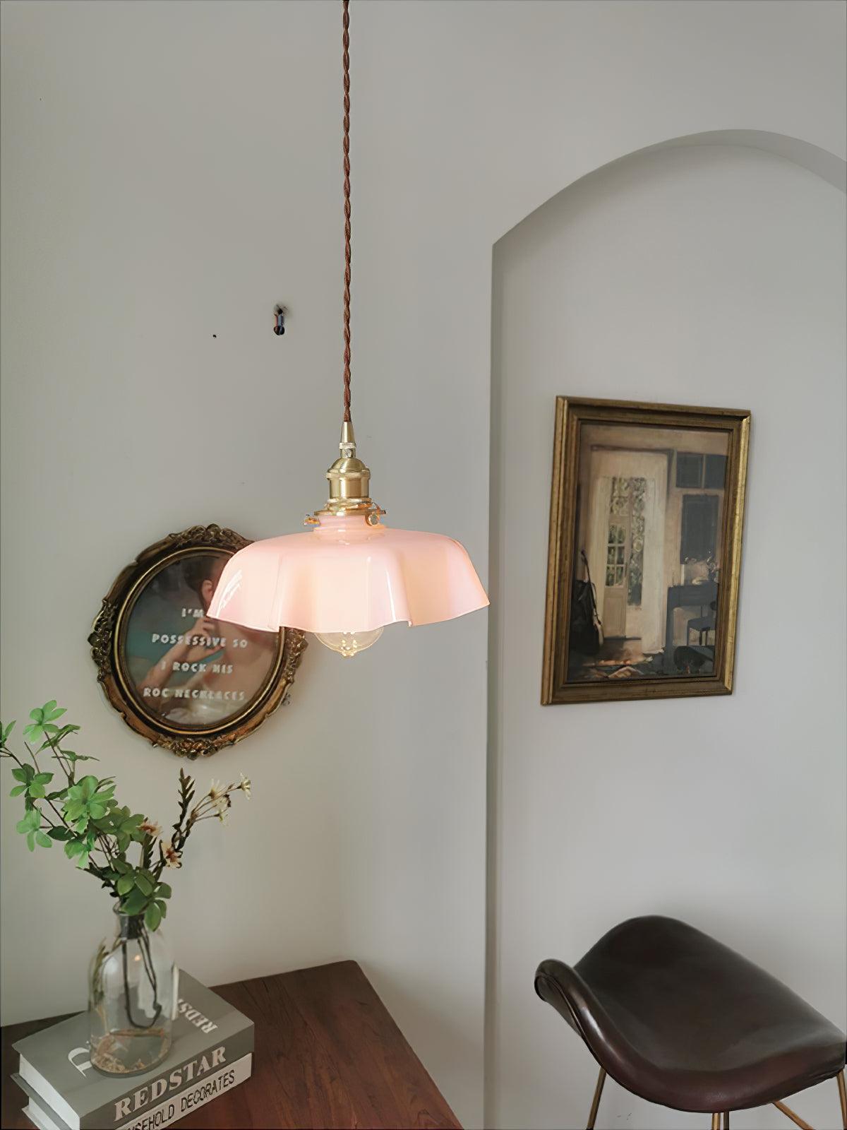 French Flower Droplight Pendant Swag Light