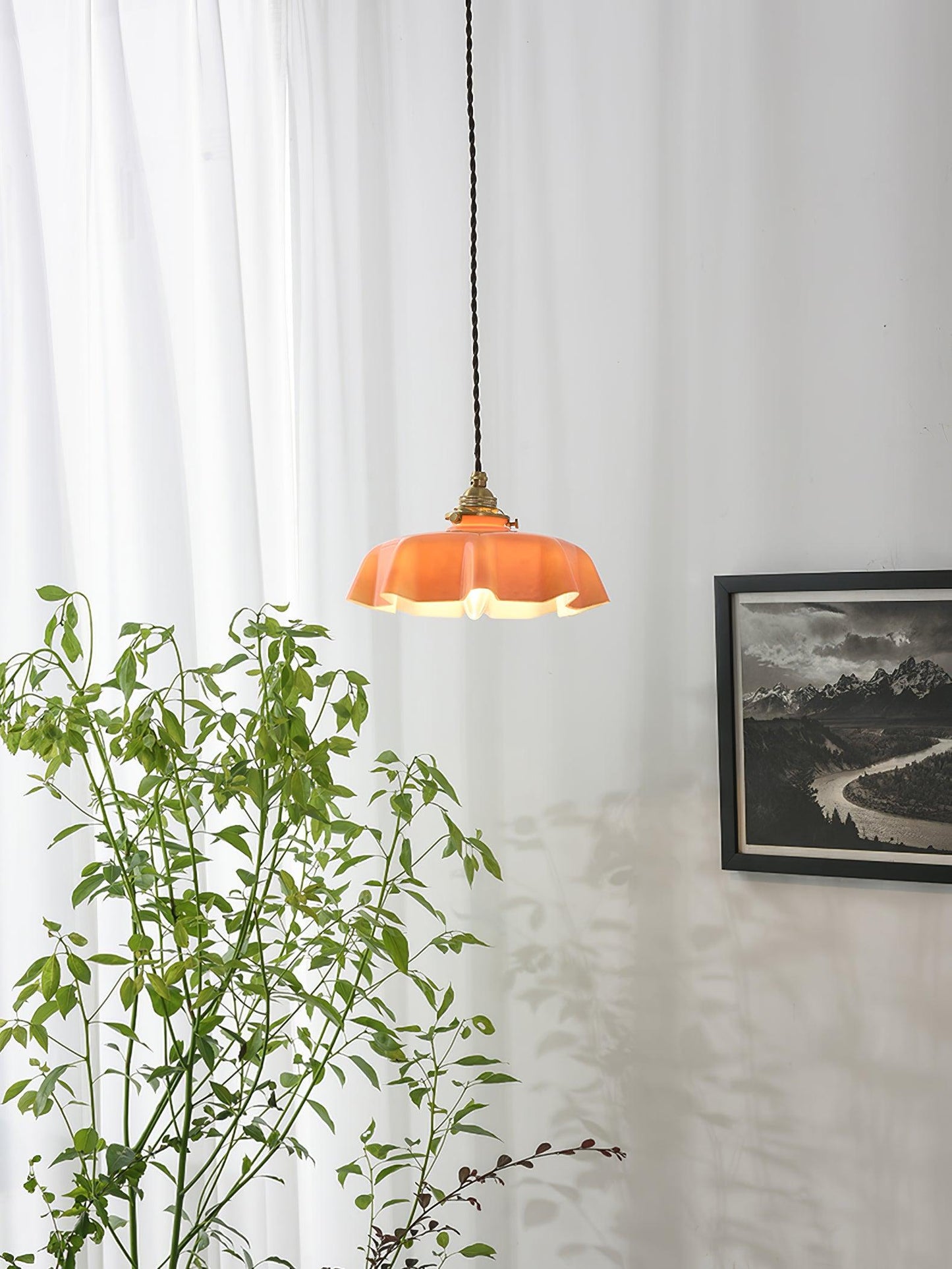 French Flower Droplight Pendant Swag Light