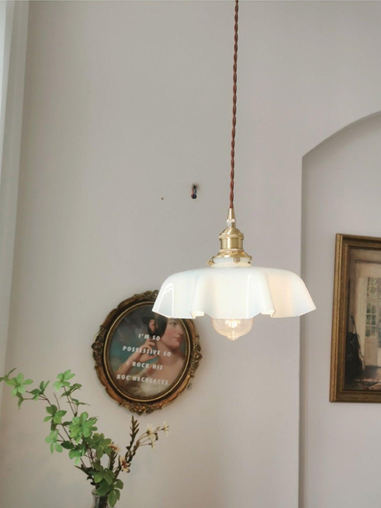 French Flower Droplight Pendant Swag Light