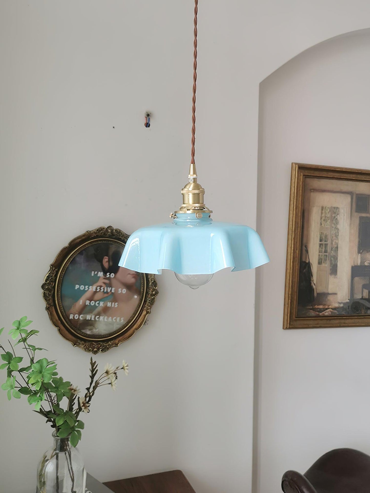 French Flower Droplight Pendant Swag Light