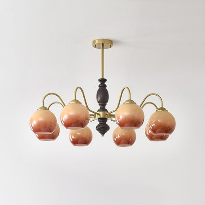 Caramel Orb Crown Chandelier