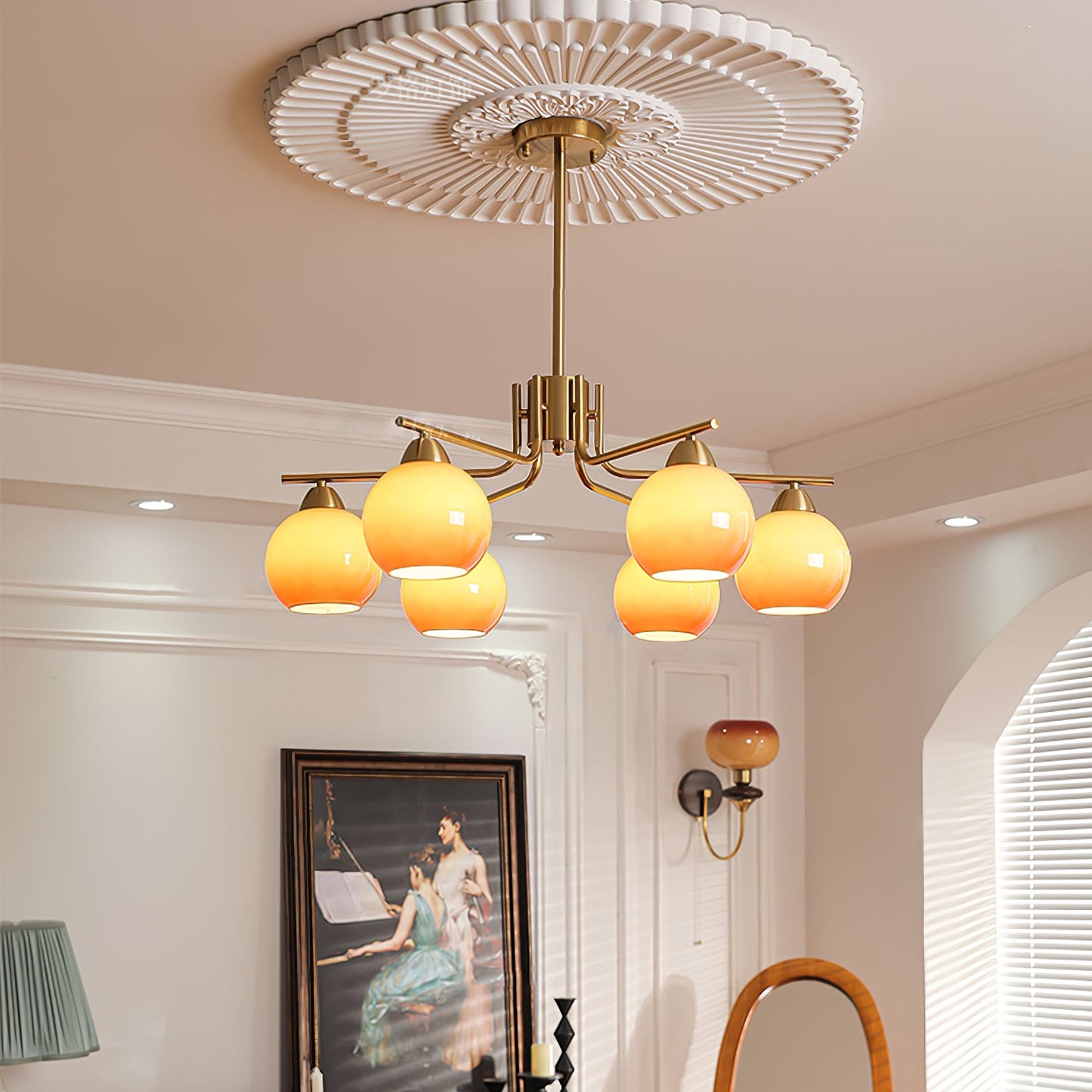 Caramel Sphere Ceiling fixture Chandelier