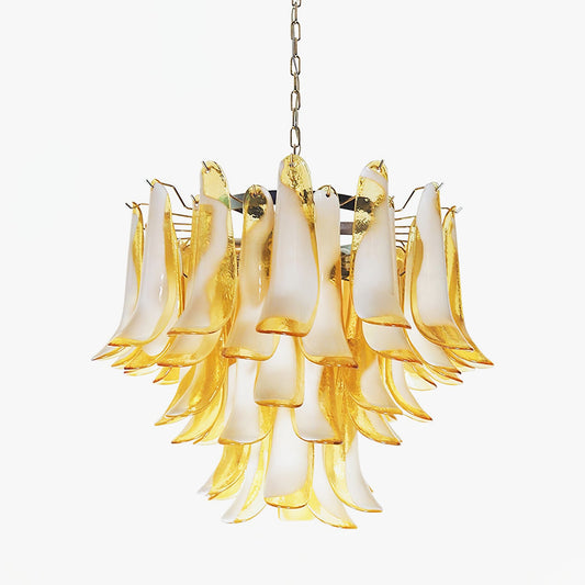 Amber Glass Murano Petals Ceiling fixture Chandelier