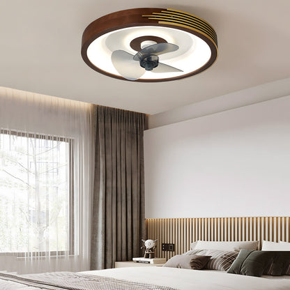 19.7-in Walnut 6-Speed Flush Mount Ceiling Fans With LED Light and Remote