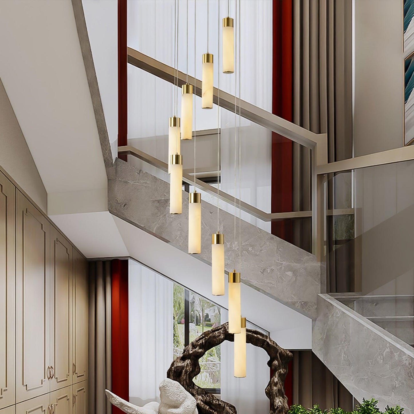 Celestial Alabaster Cascade Candelabrum Chandelier