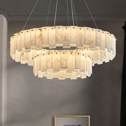 Celestial Alabaster Round Electrolier Chandelier