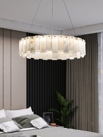 Celestial Alabaster Round Electrolier Chandelier