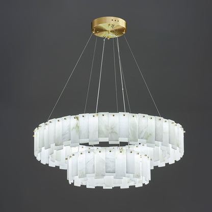 Celestial Alabaster Round Electrolier Chandelier