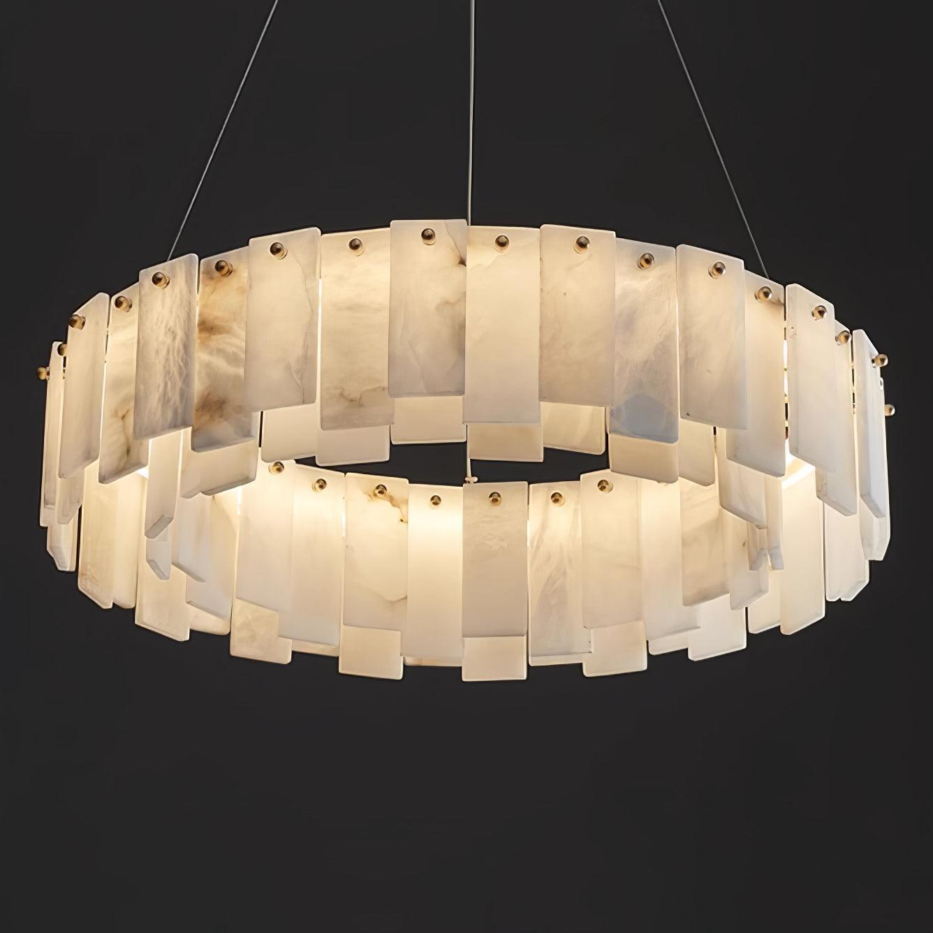 Celestial Alabaster Round Electrolier Chandelier