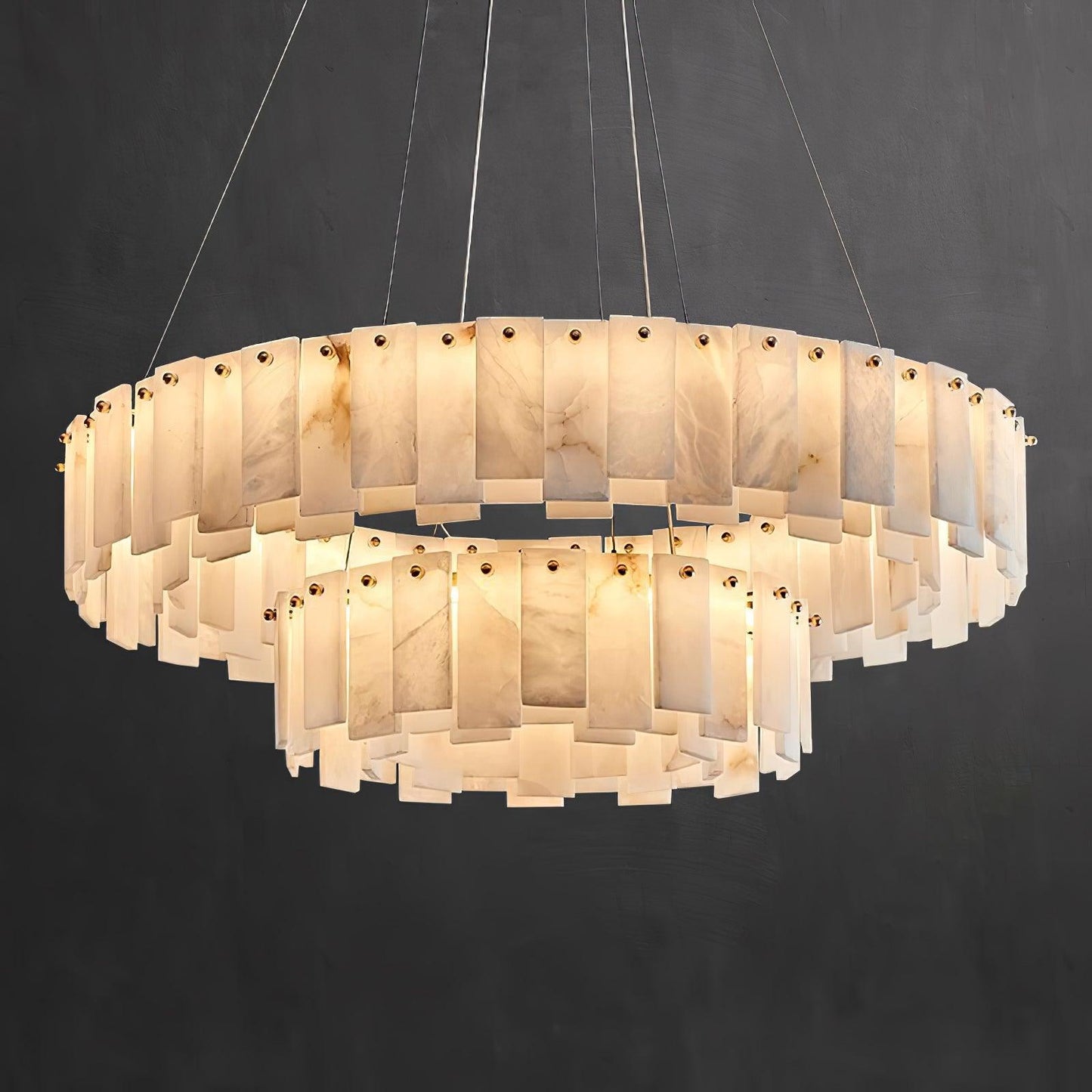 Celestial Alabaster Round Electrolier Chandelier