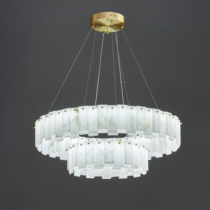 Celestial Alabaster Round Electrolier Chandelier