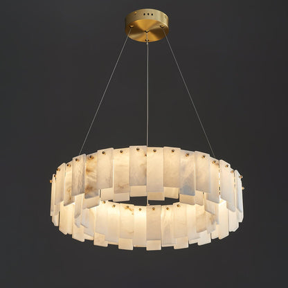 Celestial Alabaster Round Electrolier Chandelier