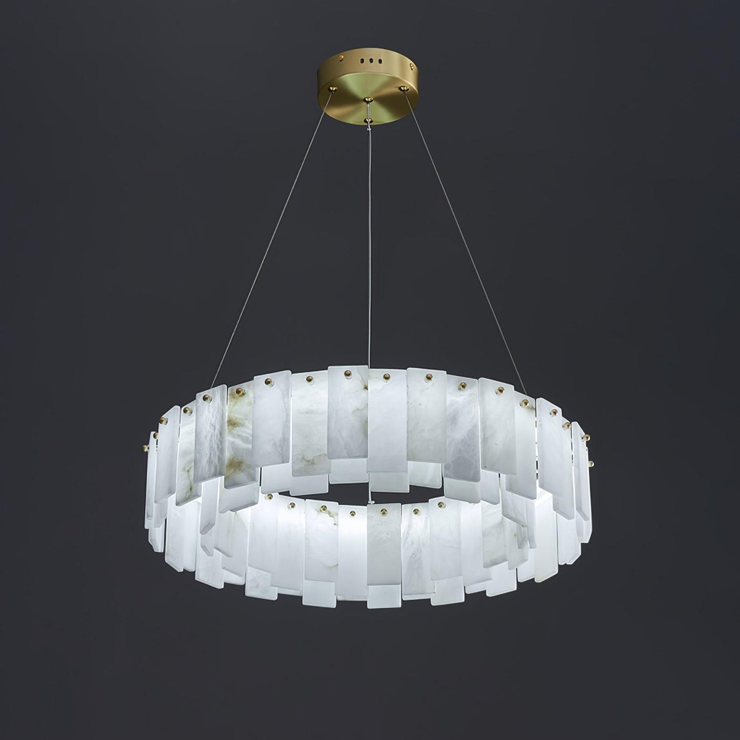 Celestial Alabaster Round Electrolier Chandelier