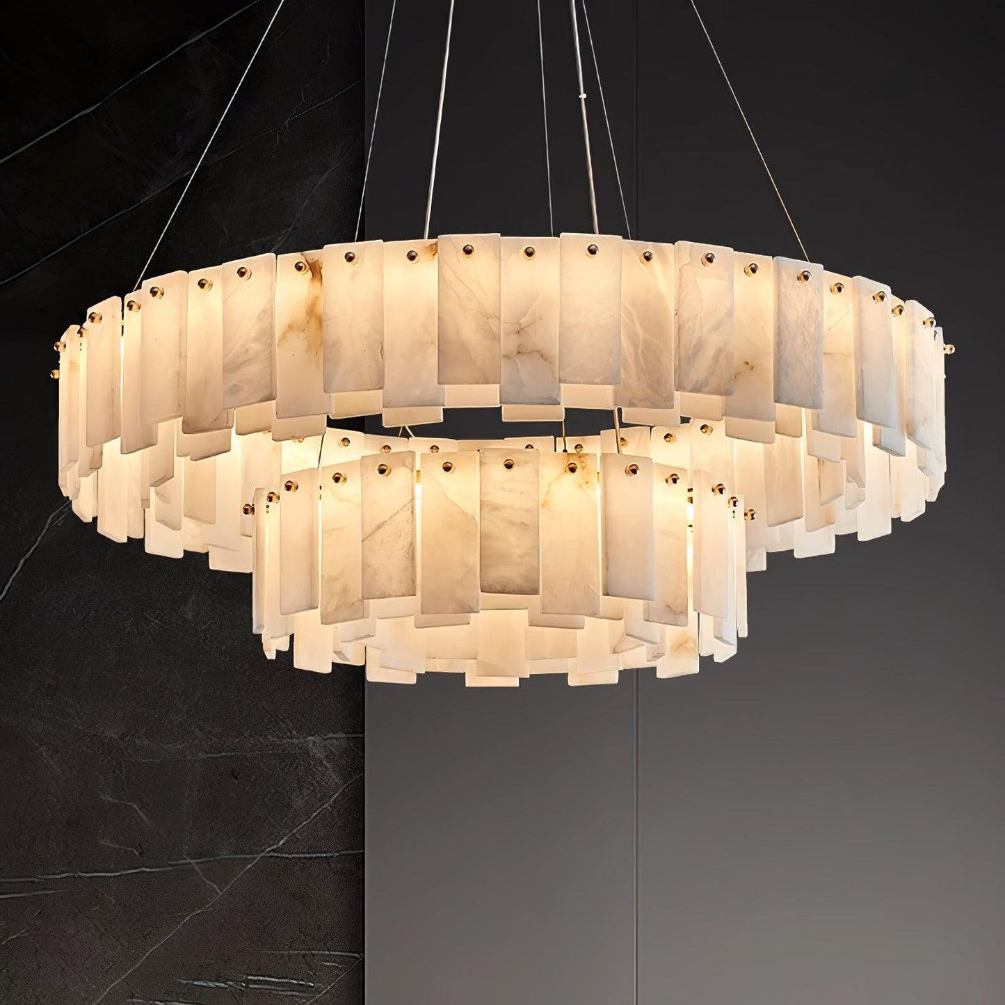 Celestial Alabaster Round Electrolier Chandelier