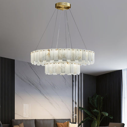 Celestial Alabaster Round Electrolier Chandelier