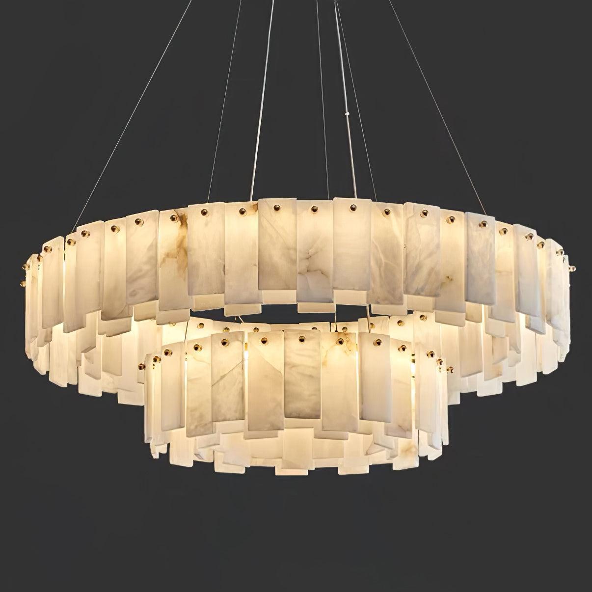 Celestial Alabaster Round Electrolier Chandelier