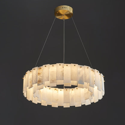 Celestial Alabaster Round Electrolier Chandelier