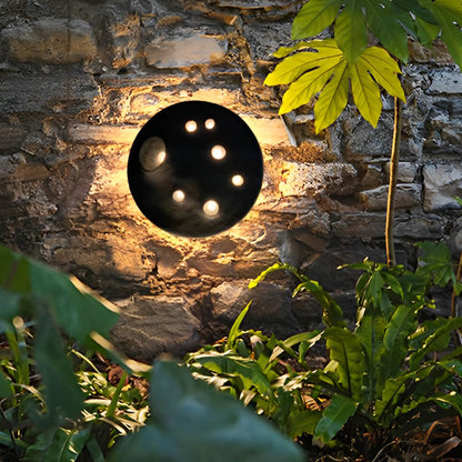 Round Creative Cement Lunar Crater Waterproof LED Outdoor Wall Lamp