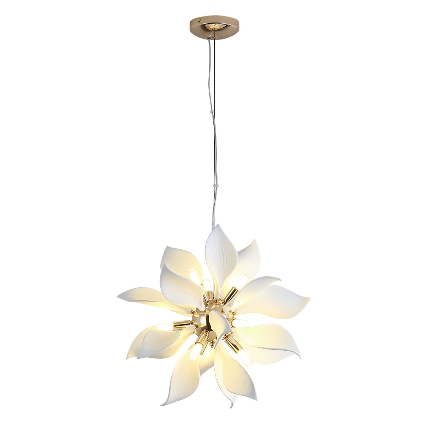 Ceramic Petals Blooming Crown Chandelier