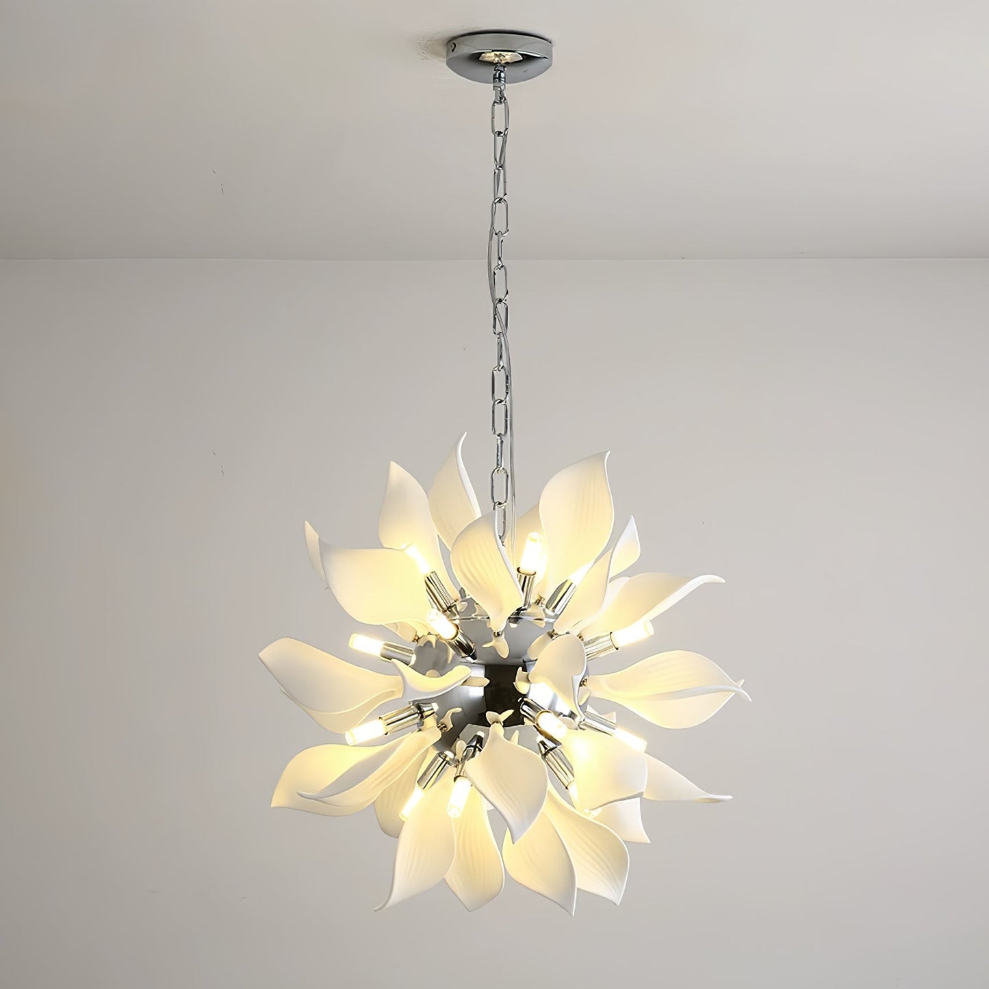 Ceramic Petals Blooming Crown Chandelier