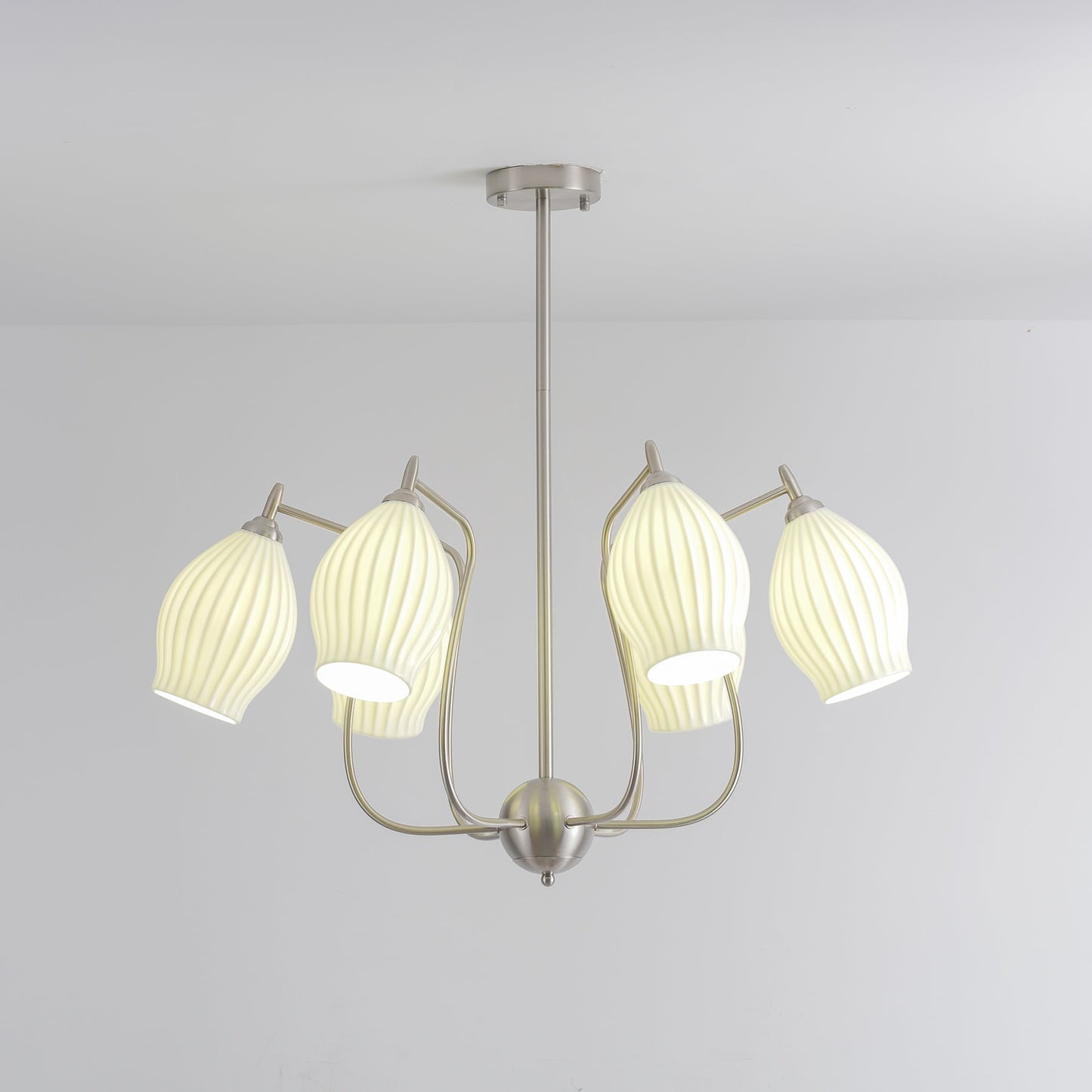 Ceramic Ribbed Gasolier Chandelier