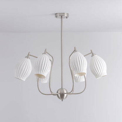 Ceramic Ribbed Gasolier Chandelier