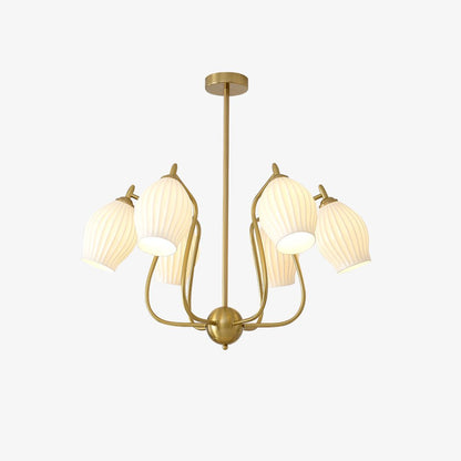 Ceramic Ribbed Gasolier Chandelier