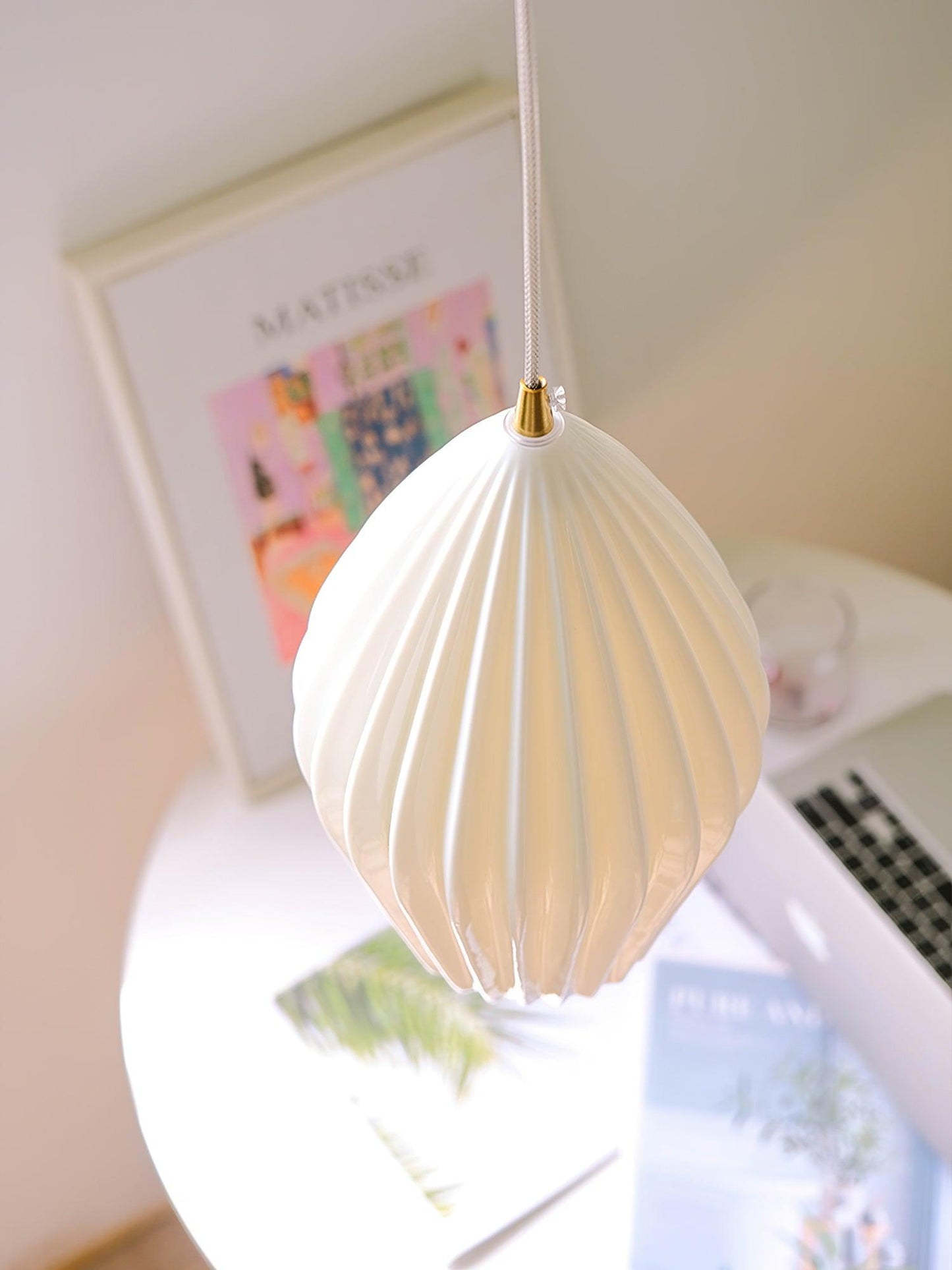 Ceramic Ribbed Ceiling light fitting Pendant Light